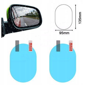 2x Nano Raincover Anti-Fog für Auto-Außenspiegel 135x95mm