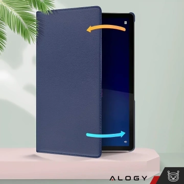 Etui 360 do Lenovo Tab K11 / K11E 11” M11 10.95" TB330FU / TB330XU / TB331FC obrotowe pokrowiec obudowa z klapką na tablet Case Alogy Granatowe