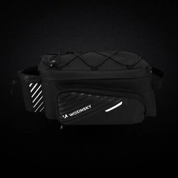 Wozinsky Fahrradträgertasche mit Schultergurt 9l (Regenschutz inklusive) schwarz (WBB22BK)