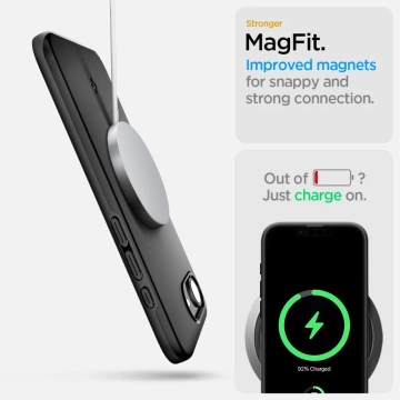 iPhone 16e Spigen Thin Fit Mag MagSafe Schwarze Hülle