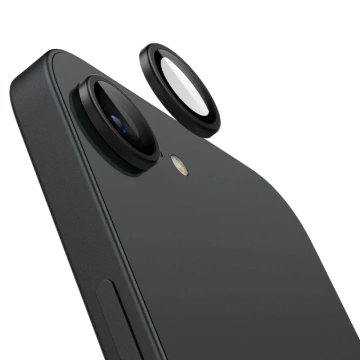 Kameraschutz für iPhone 16e Spigen Optik Pro Glas.TR "EZ Fit" Kameraschutz 2er-Pack Schwarz