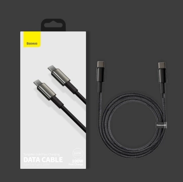 Baseus kabel USB Typ C - USB Typ C szybkie ładowanie Power Delivery Quick Charge 100 W 5A 2m czarny (CATWJ-A01)