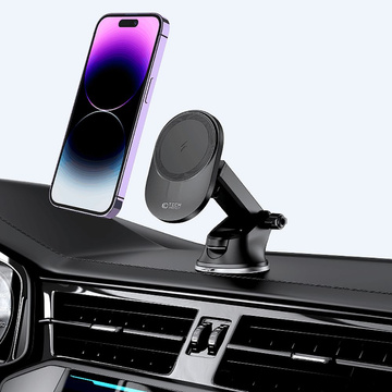 Uchwyt samochodowy Magnetic MagSafe Dashboard & Vent Wireless Charger 15W uchwyt do auta do telefonu na deskę rozdzielczą do kratki wentylacyjnej Czarny