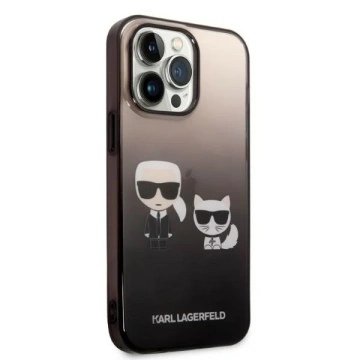 Etui ochronne na telefon Karl Lagerfeld KLHCP14LTGKCK do Apple iPhone 14 Pro 6,1" hardcase czarny/black Gradient Ikonik Karl & Choupette