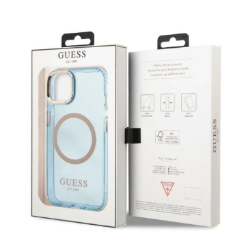 Etui Guess GUHMP13MHTCMB für iPhone 13 6,1" Hartschale Gold Outline Translucent MagSafe