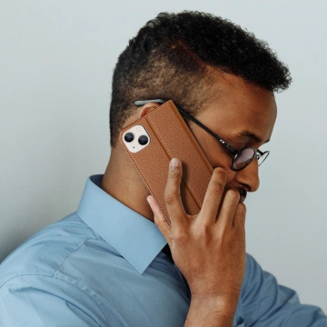 Dux Ducis Skin X2 etui do iPhone 14 Plus pokrowiec z magnetyczną klapką brązowy