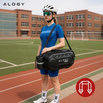 Torba sakwa rowerowa na bagażnik 17l kufer tylna wodoodporna czarna Alogy Sport RoadGear™ Czarna