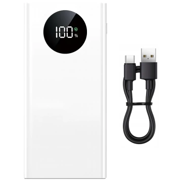 PowerBank 10000mAh z Technologią PD 120W, Szybkie Ładowanie PowerDelivery, Porty 2x USB-A i 1x USB-C, Wysoka Moc i Kompaktowy Design, Alogy TurboCharge™ – Biały