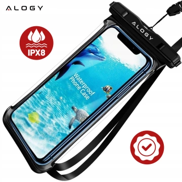 Handyhülle Wasserdichtes Gehäuse Alogy universal IPX8 bis 6,5 Schwarz