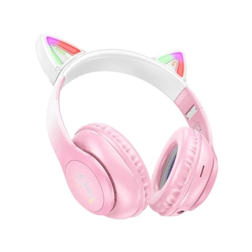 Słuchawki bezprzewodowe nauszne Bluetooth HOCO W42 Kocie Uszy Kwiat Wiśni