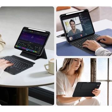 Etui ochronne z klawiaturą bluetooth do iPad Pro 11 (2024)  DUX DUCIS DK Czarne