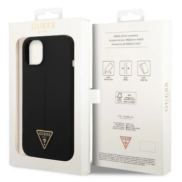 Etui Guess GUHCP14SSLTGK do Apple iPhone 14 6,1" czarny/black hardcase Silicone Triangle