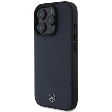 Etui Mercedes do iPhone 16 Pro Max 6.9" Granatowe Hardcase Textured And Plain Leather MagSafe