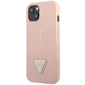 Etui Guess GUHCP14SPSATLP do Apple iPhone 14 6,1" różowy/pink hardcase SaffianoTriangle Logo