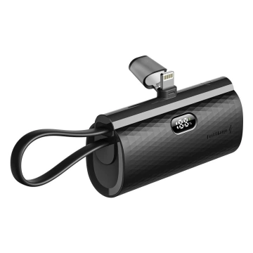 FORCELL F-ENERGY Power Plug F5K3 Powerbank mit integriertem Lightning PD-Anschluss 20 W 5000 mAh Schwarz