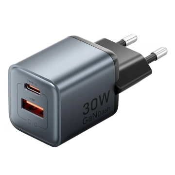 GaN Vention USB-C USB-A Ladegerät 30W Grau