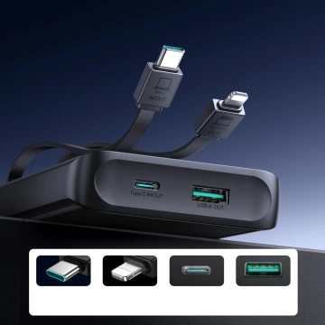 Joyroom 10000 mAh 22,5 W Powerbank mit 2 Kabeln – Bereit zum Aufladen
