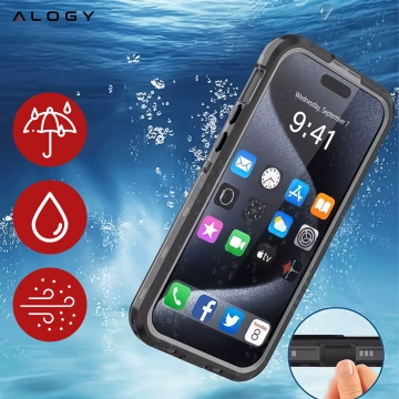 Etui Wodoodporne Alogy HydroArmor™ IP68 Case z przezroczystym tyłem Pancerna obudowa 360 do MagSafe do Apple iPhone 16 Pro
