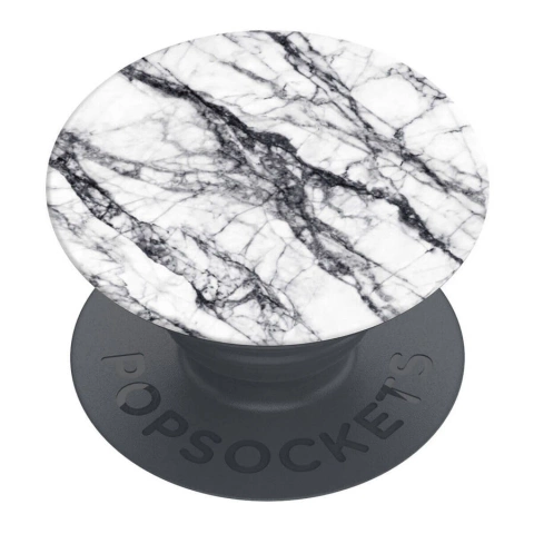 PopSockets PopGrip Basic – Weißer Steinmarmor für Telefone