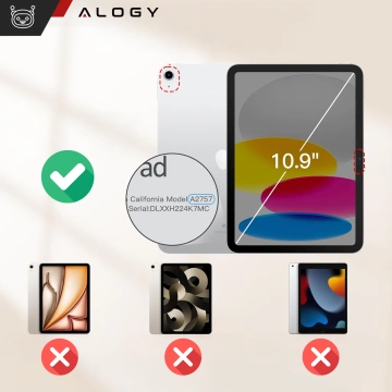 Etui magnetyczne 360 do Apple iPad 10.9” 10 / 2022 / 11” 11 / 2025 Alogy Magnetic 360 Case obudowa ochronna na tablet Czarne + Szkło