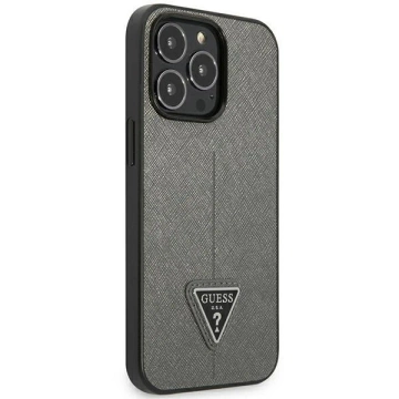 "Etui Guess GUHCP14LPSATLG für Apple iPhone 14 Pro 6,1\" srebrny/silver Hardcase SaffianoTriangle Logo"