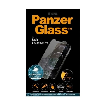 Szkło PanzerGlass Standard Super+ do iPhone 12/12 Pro Antibacterial