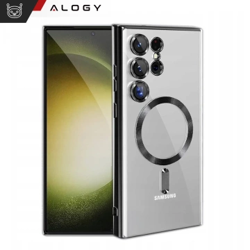 Etui do Samsung Galaxy S25 Ultra Alogy LuxeShield™️ Glamour Luxury Ring obudowa z osłoną aparatów Czarne