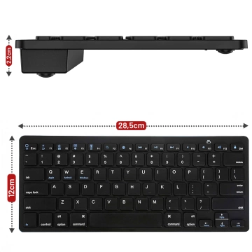 Klawiatura Bezprzewodowa Bluetooth BT 3.0 uniwersalna do iPad iMac iOS Android Windows slim Czarna