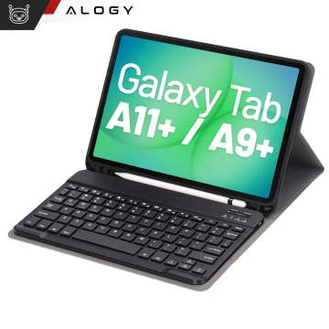 Etui z klawiaturą do Samsung Galaxy Tab A11+ (X310/X315/X316) i A9+ 2023 11" (X210/X215/X216) klawiatura Bluetooth na magnes Alogy Czarne