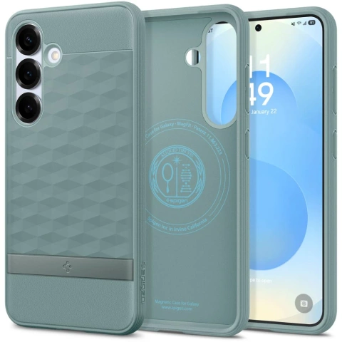 Etui do Samsung Galaxy S25 Sage Green Spigen Parallax Mag MagSafe