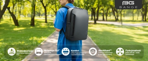 Bange wasserdichter Rucksack für 15,6-Zoll-Laptop, Stadtreisender, 45 x 30 x 16 cm, für Arbeit, Flugzeug, Herren, Damen, mit USB-Anschluss Schwarz