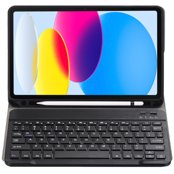 Etui ochronne z klawiatura bezprzewodowa Alogy Keyboard Case z miejscem na rysik do Apple iPad 10.9 2022 Czarne + Szkło