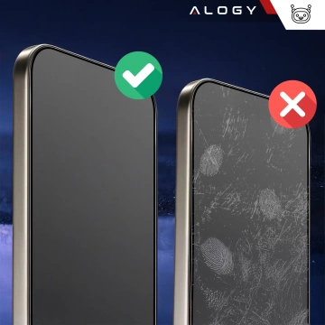 Gehärtetes Glas für Apple iPhone 16 Pro Max 9H Alogy Privacy EasyShield™️ mit Montagerahmen