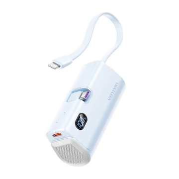 Powerbank Vention 4800mAh 22.5W LED Lightning USB-C Niebieski Kompaktowy