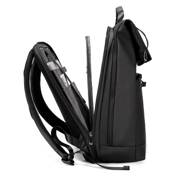 Bange wasserdichter Rucksack für 15,6-Zoll-Laptop, Stadtreisender, 45 x 30 x 16 cm, für Arbeit, Flugzeug, Herren, Damen, mit USB-Anschluss Schwarz