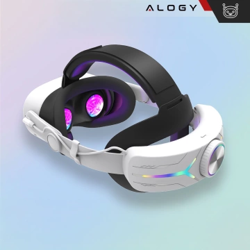 Regulowany wymienny pasek opaska Alogy Akumulator 12000 mAh do Meta Quest 3 Elite Color RGB