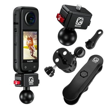 Uchwyt Motocyklowy Aluminiowy Kewig QuickLock do Kamer Sportowych telefonów 1/4 360, Stabilny z Blokadą Antywibracyjną, Szybkozaciskowy Montaż na Kierownicy lub Ramie