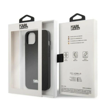 Etui ochronne na telefon Karl Lagerfeld KLHCP13MSFMP2K do Apple iPhone 13 6,1" hardcase czarny/black Saffiano Plaque
