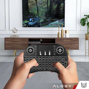 Bezprzewodowa mini Klawiatura Alogy podświetlana 3 kolory touchpad