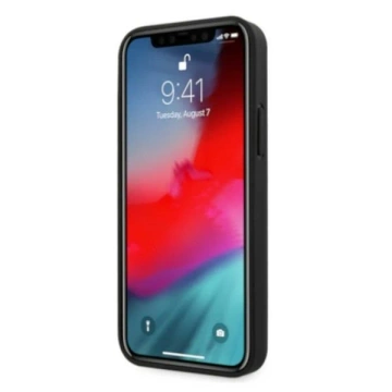 BMW BMHCP12LRSWPK Handyhülle für Apple iPhone 12 Pro Max 6.7" schwarz/schwarz Hardcase Leder perforiert