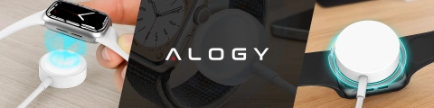 Kabel ładowarka indukcyjna QI magnetyczna Alogy do Apple Watch USB-C typ C 100cm 1M Biała