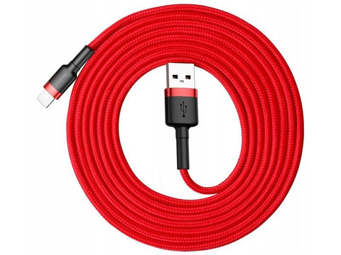 Kabel 2m Baseus Keviar USB Lightning do iPhone iPad iPod 1.5A Czerwony