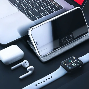 Etui Kabura SENSITIVE Book do iPhone 16 Pro Czarny z Podstawką