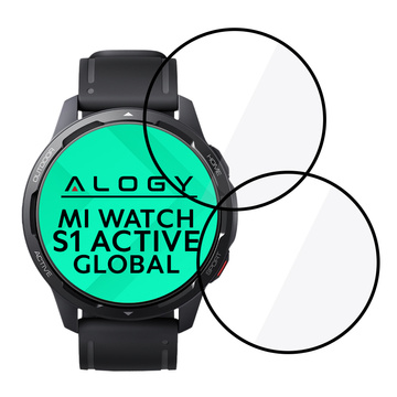 2x Alogy 3D Flexibles Glas für Xiaomi Mi Watch S1 Active Global Black