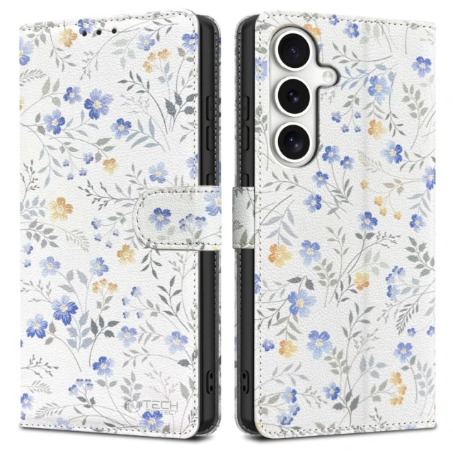 Etui do Samsung Galaxy S25 Tech-Protect Wallet Frühlingsblumen