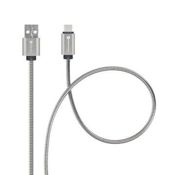 USB-A-auf-USB-C-Kabel 12 W 1 m Forcell Steel QC 3.0 CarPlay/Android Auto