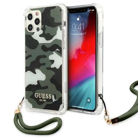Guess GUHCP12LKSARKA iPhone 12 Pro Max 6,7 "Grün / Khaki Hardcase Camo Collection
