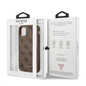 Etui Guess GUHCN61G4GFBR do iPhone 11 6,1" hard case 4G Metal Gold Logo