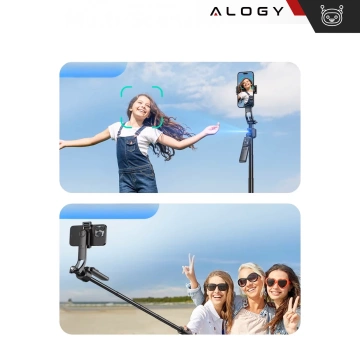 Kijek Selfie Stick Quadrapod Alogy TrackPod 2w1 z uchwytem na telefon i mocowaniem 1/4 Funkcja śledzenia twarzy  kompatybilny z iPhone Android