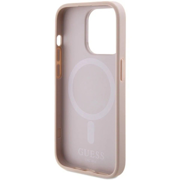 Guess GUHMP15LPSAHMCP Hülle für iPhone 15 Pro 6,1" Rot/Pink Saffiano MagSafe Hardcase